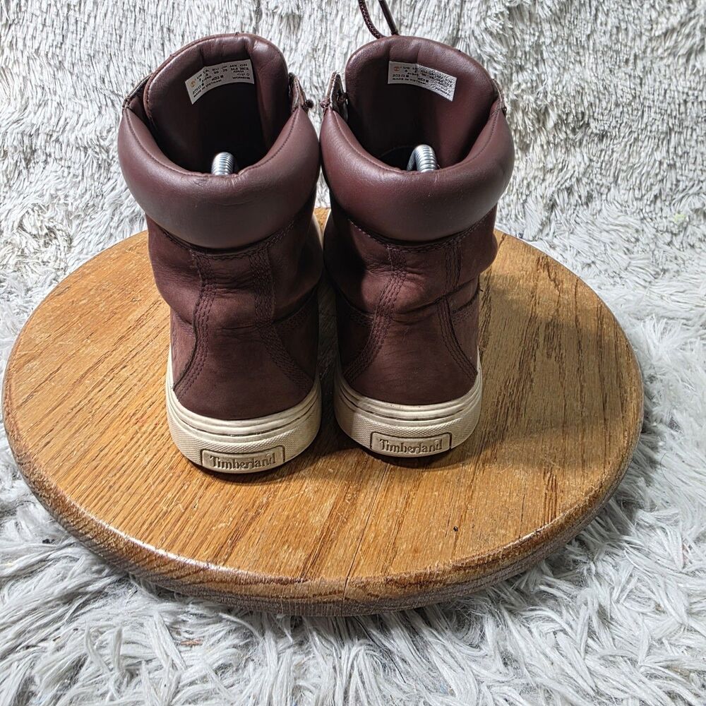 Timberland Dausette Ankle Sneaker Boots Women Sz 8 Burgundy Nubuck Leather Retro - Picture 3 of 9